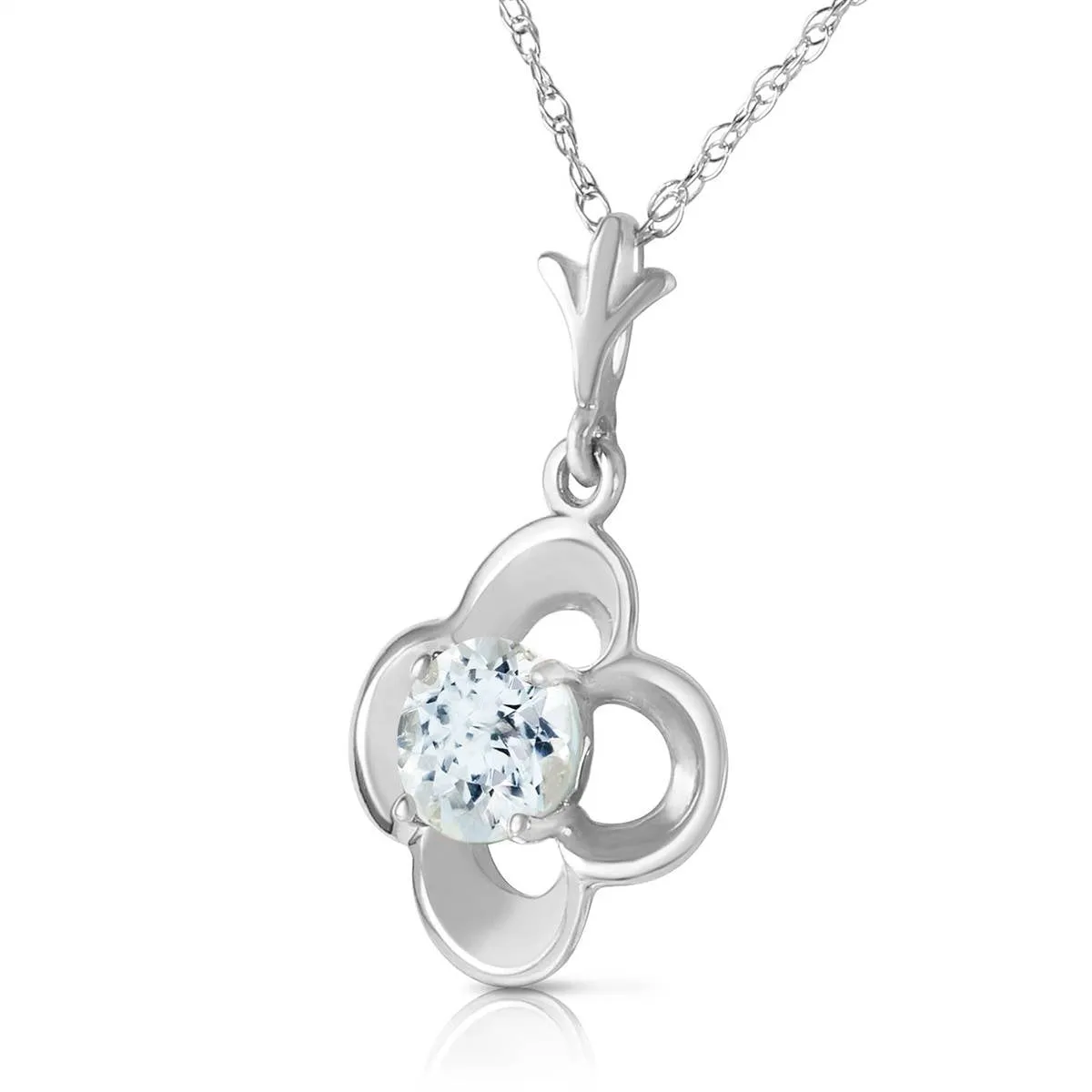 0.55 Carat 14K Solid White Gold It Ain't Over Aquamarine Necklace