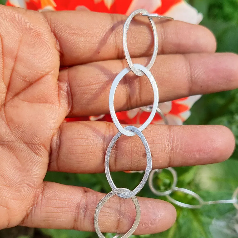 1 Meter Big large Silver Chain for Necklace Bracelet, Size approx Oval shape 29x19mm