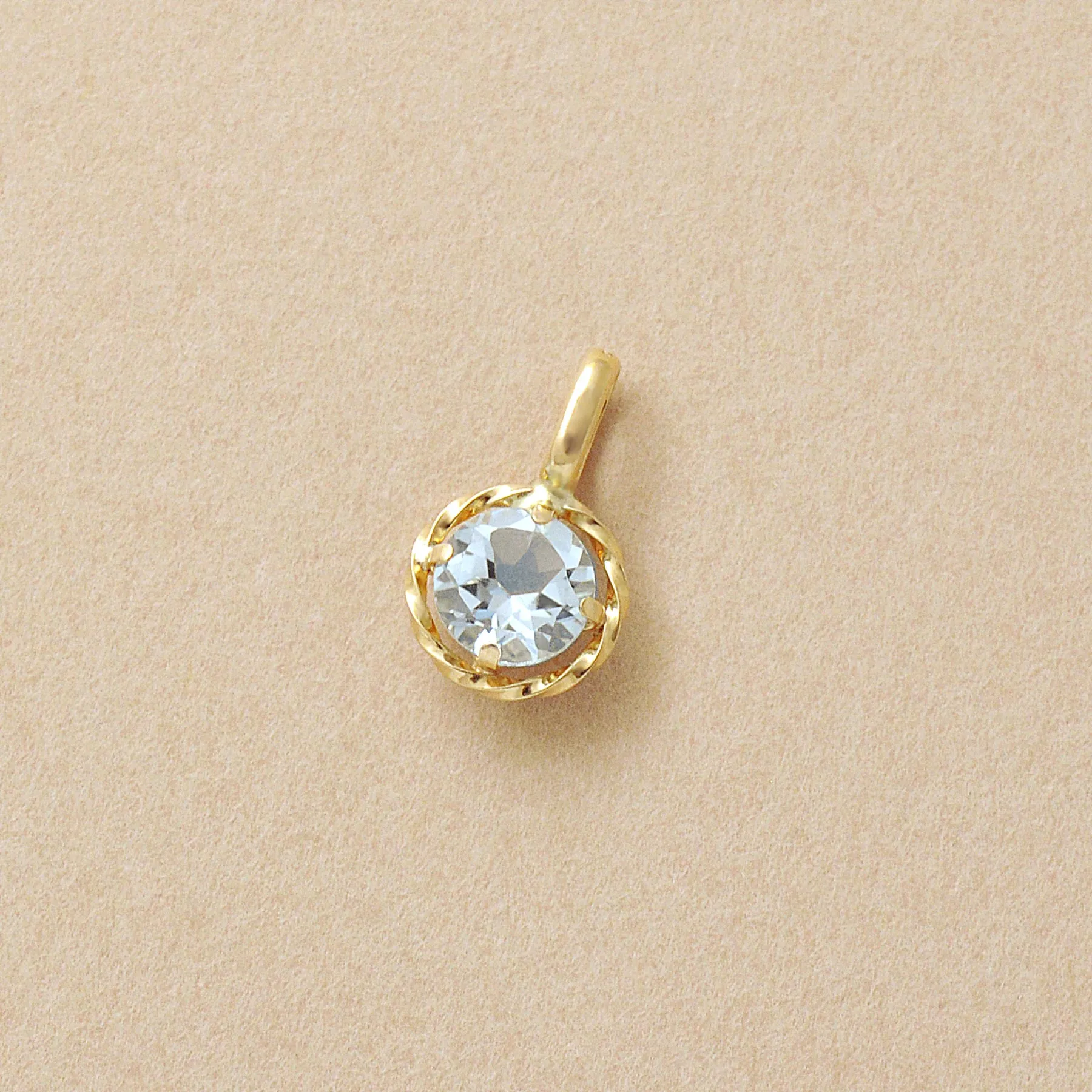 10K Blue Topaz Necklace Charm (Yellow Gold)