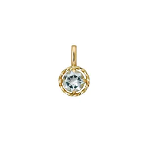 10K Blue Topaz Necklace Charm (Yellow Gold)