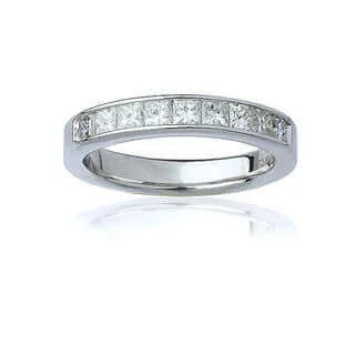 1/2 CT. T.W. Princess-Cut Diamond Wedding Band in 14K White Gold
