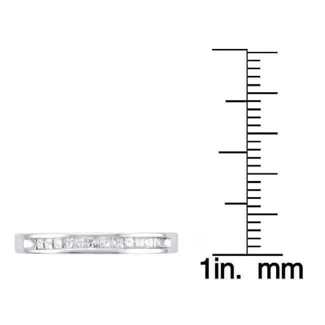1/4 CT. T.W. Princess-Cut Diamond Wedding Band in 14K White Gold
