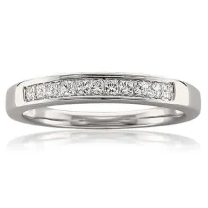 1/4 CT. T.W. Princess-Cut Diamond Wedding Band in 14K White Gold