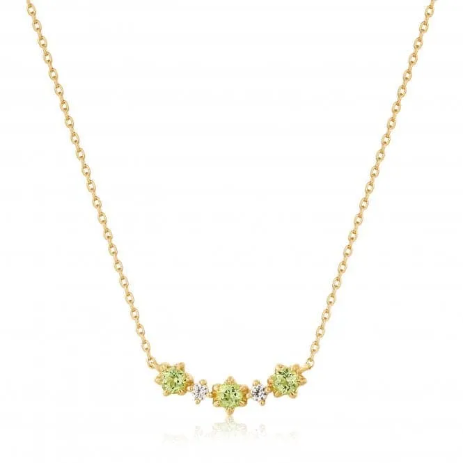 14ct Gold Peridot And White Sapphire Necklace NAU006-03YG