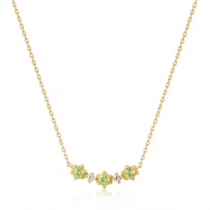 14ct Gold Peridot And White Sapphire Necklace NAU006-03YG