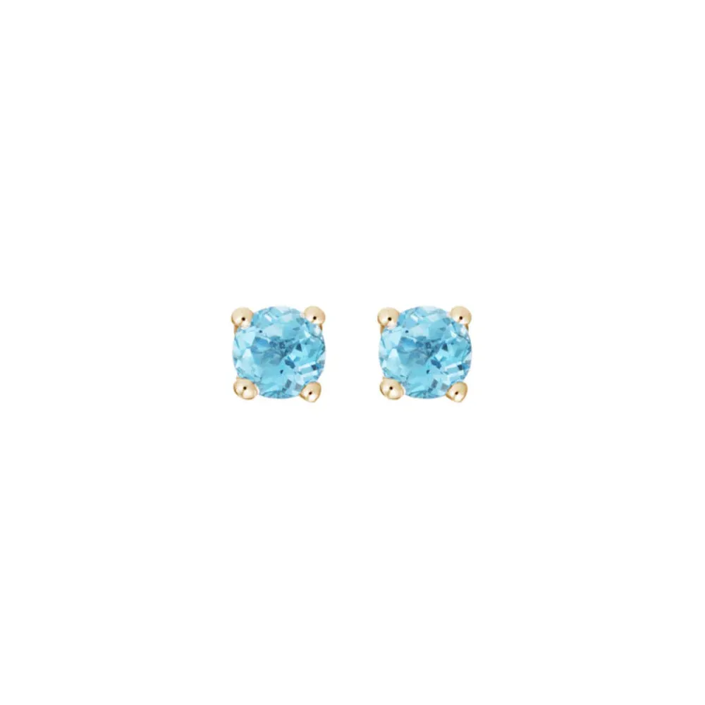 14k Gemstone Stud Earrings