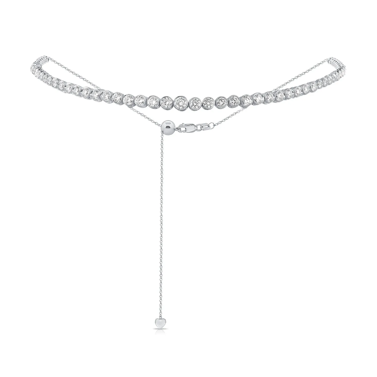 14K Gold & Diamond Graduate Adjustable Choker Necklace - 2.73ct