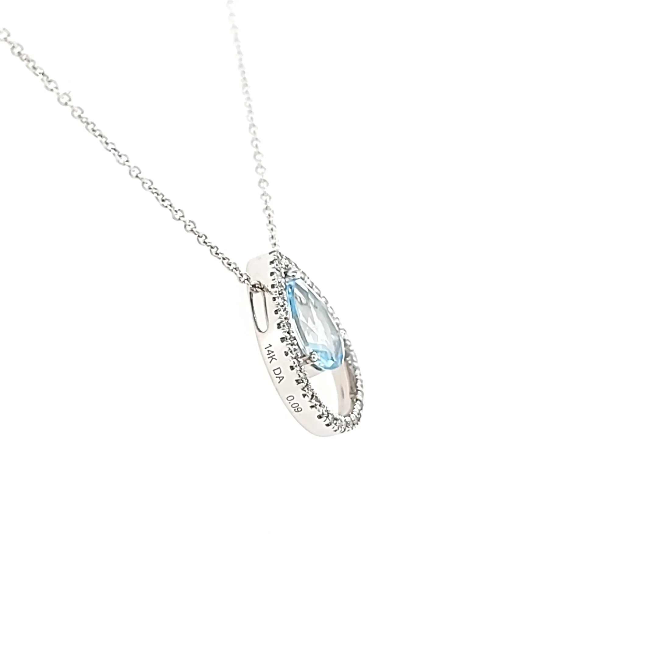 14k Pear Shaped Aquamarine Necklace (I7425)