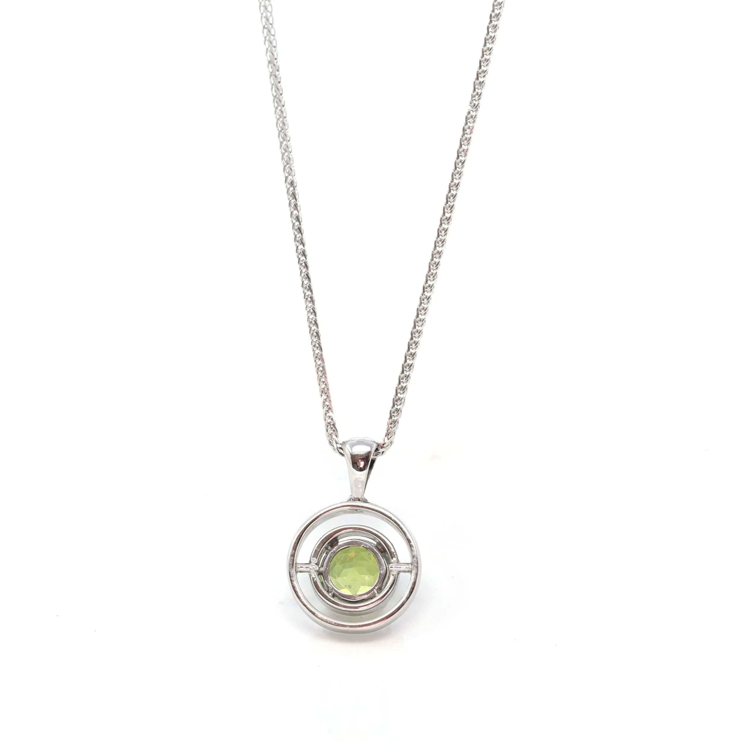 14k White Gold Genuine AAA Royal Garnet Pendant Necklace