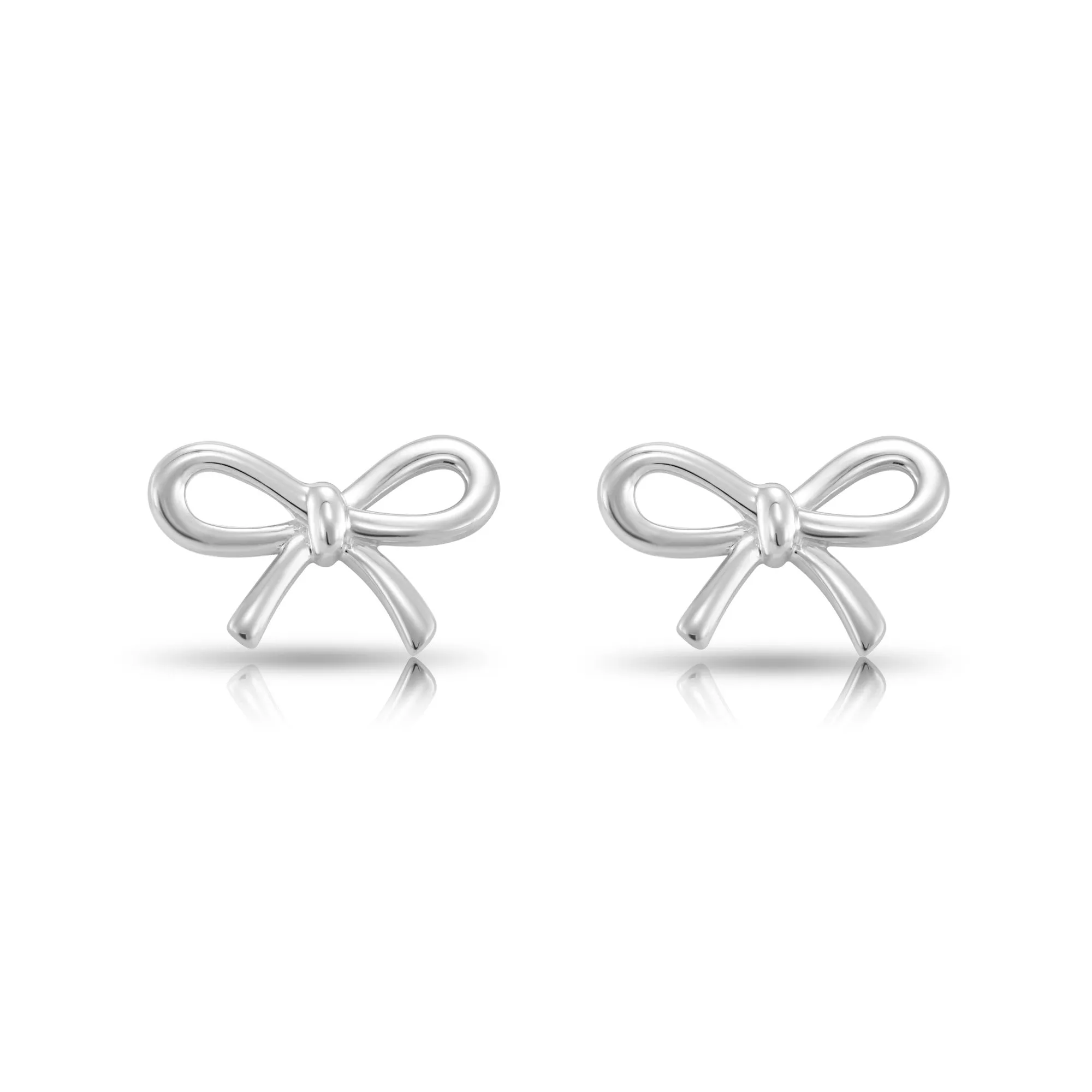 14k Yellow Gold Bow Stud Earrings with Screwbacks
