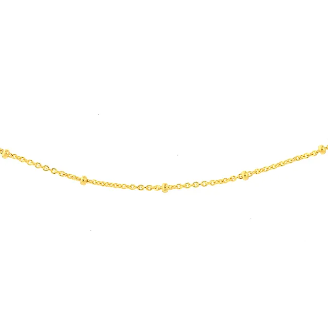 14K Yellow Gold Saturn Chain Choker