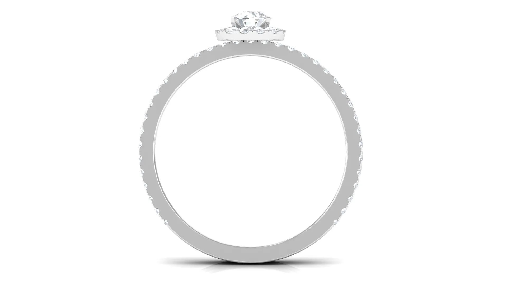 1.50 CT Minimal Moissanite Halo Bridal Ring Set