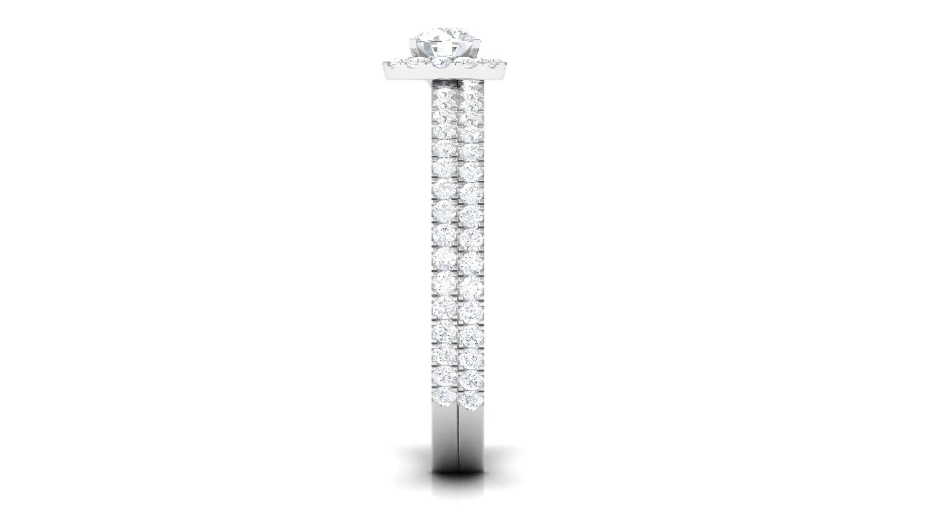 1.50 CT Minimal Moissanite Halo Bridal Ring Set