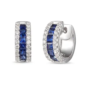 18ct White Gold Sapphire & Diamond Earrings