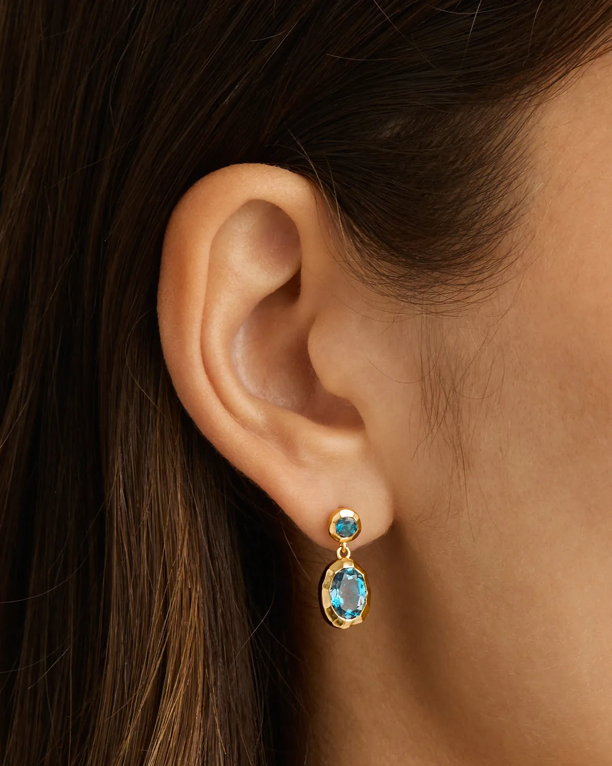 18k Gold Vermeil Sacred Jewel Topaz Earrings