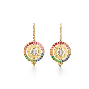 18K Triple Orbit Rainbow Earrings