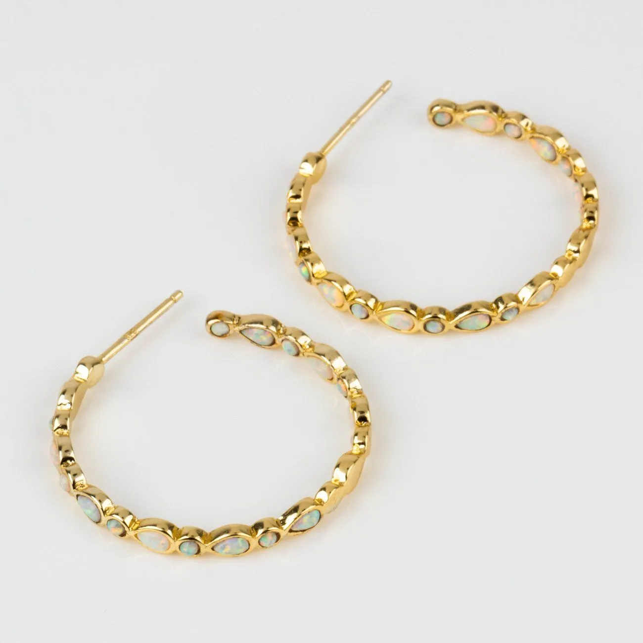1" Isla Opal Hoop Earrings