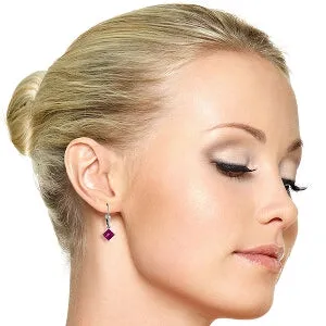 3.2 Carat 14K Solid White Gold Rely On Me Pink Topaz Earrings