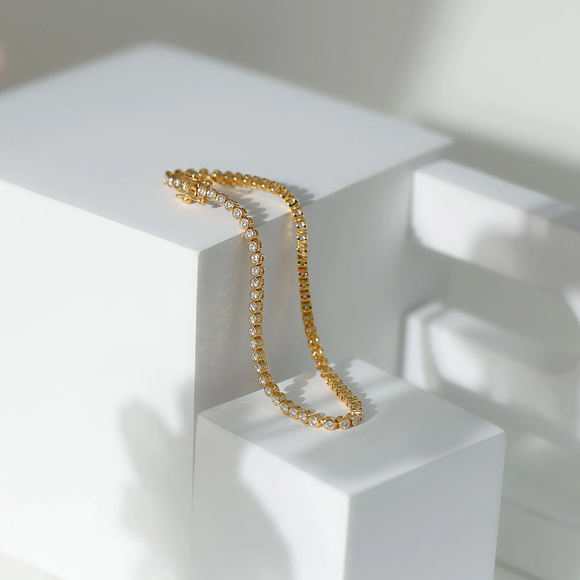 3.50 CT Moissanite Gold Tennis Bracelet