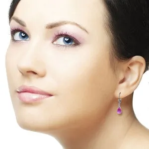 4.5 Carat 14K Solid White Gold Leverback Earrings Briolette Pink Topaz