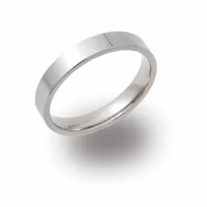 4mm Polished Flat Titanium Band