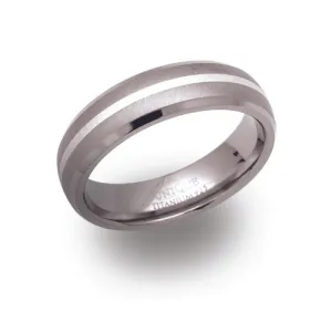 6mm Silver & Titanium matt band