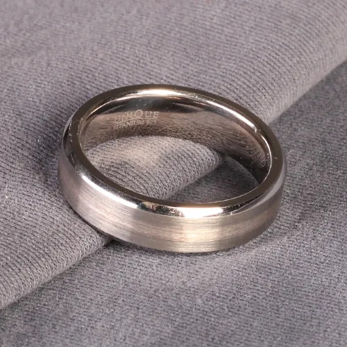6mm Silver & Titanium matt band