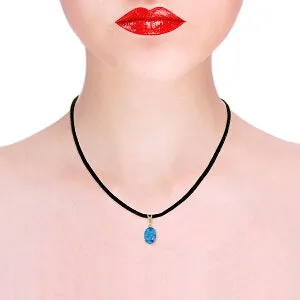 7.56 Carat 14K Solid Yellow Gold Gratitude Blue Topaz Diamond Necklace