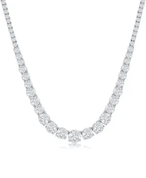 ADIRFINE 18K Gold Plated Cubic Zirconia Choker 17 Inch Tennis Necklace
