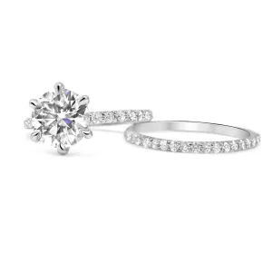 Ally | Round Moissanite Engagement Ring Set