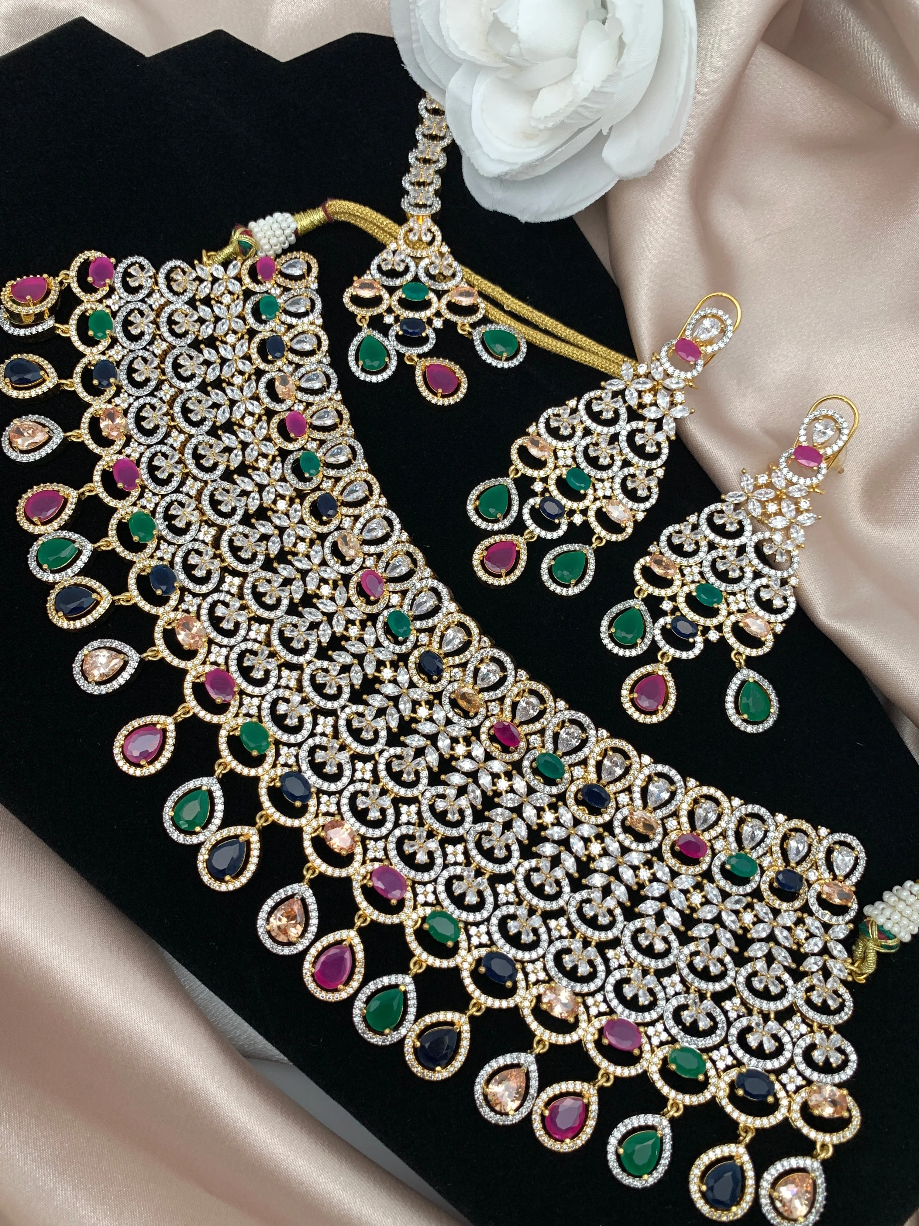 American Diamond Multi Stone Choker