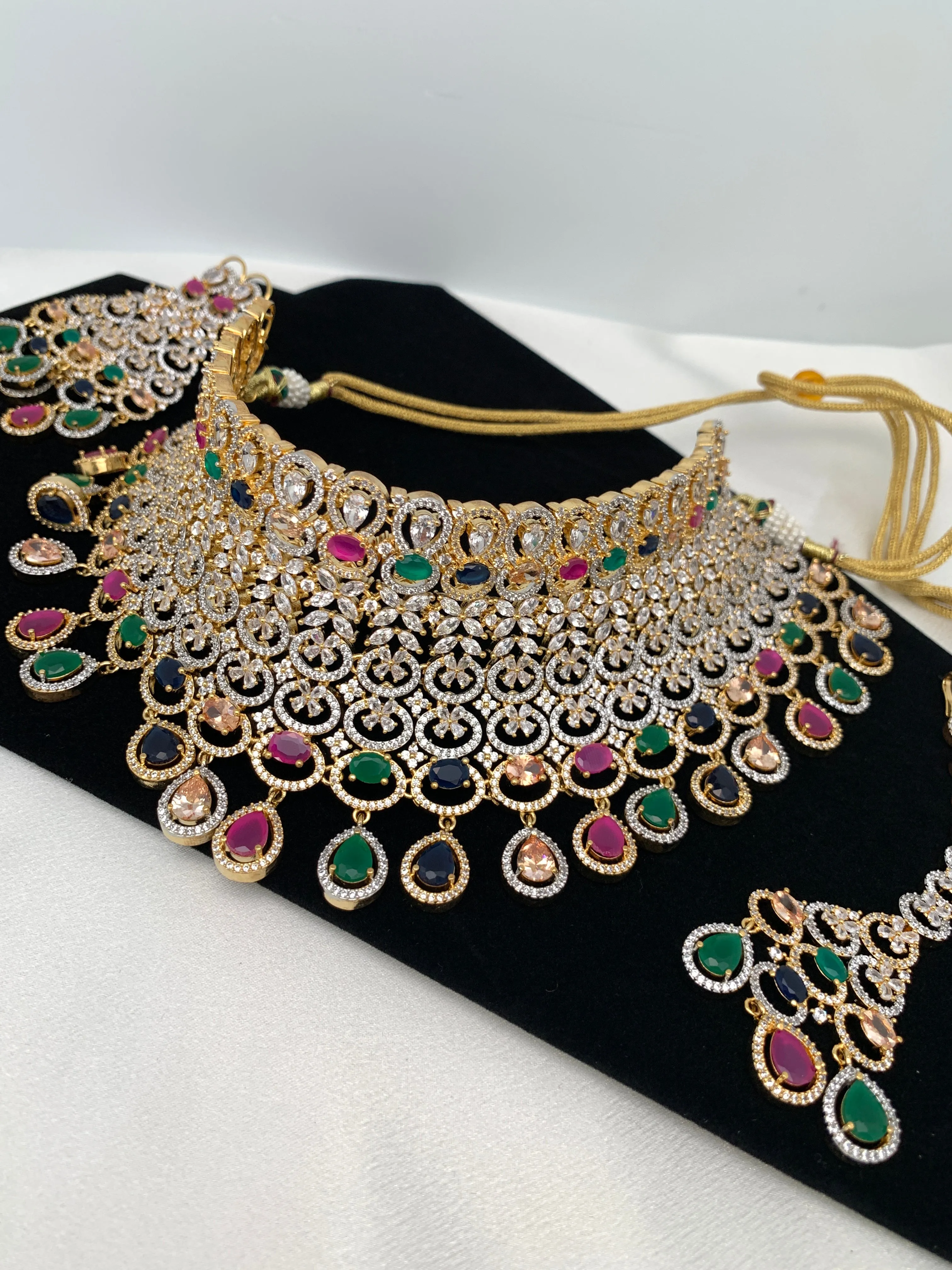 American Diamond Multi Stone Choker