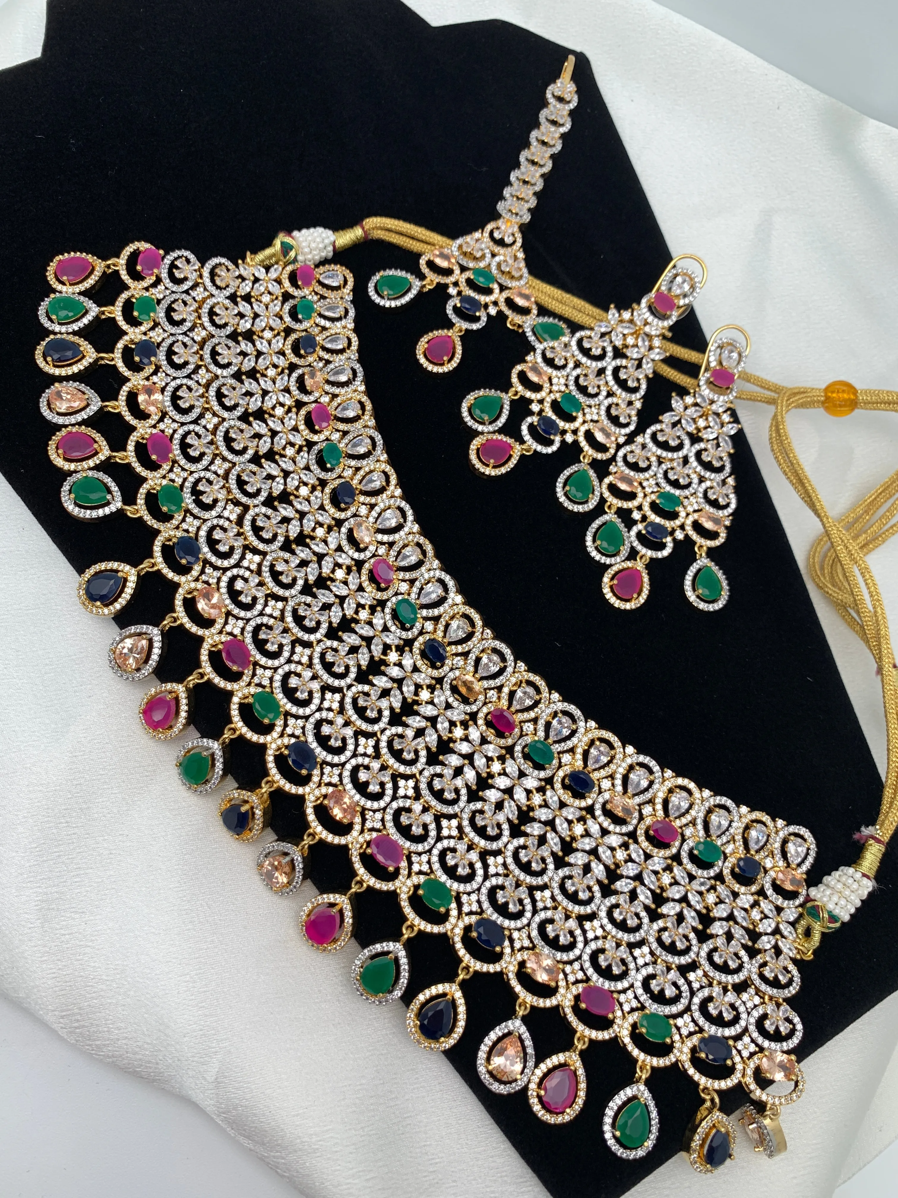 American Diamond Multi Stone Choker
