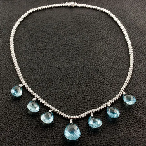 Aquamarine & Diamond Necklace
