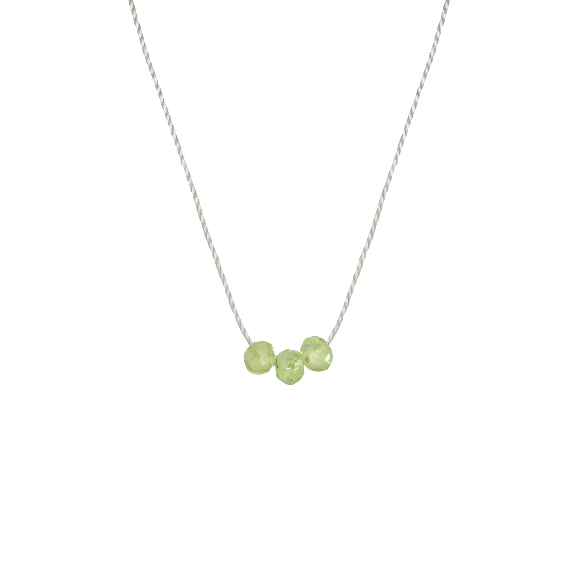 August Birthstone Make A Wish Necklace with Faceted Peridot