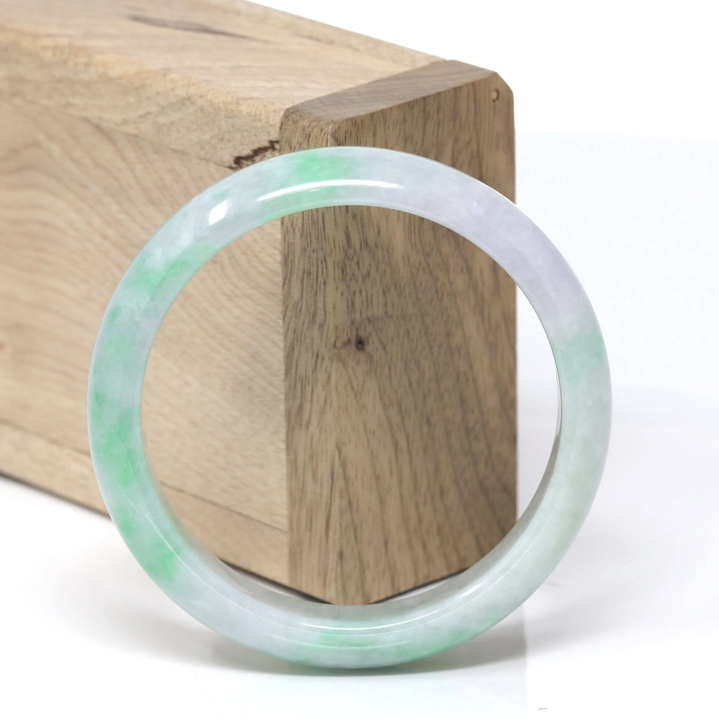 Baikalla™ "Classic Bangle" Genuine Burmese High Quality Jadeite Jade Bangle Bracelet (53.1mm)#142