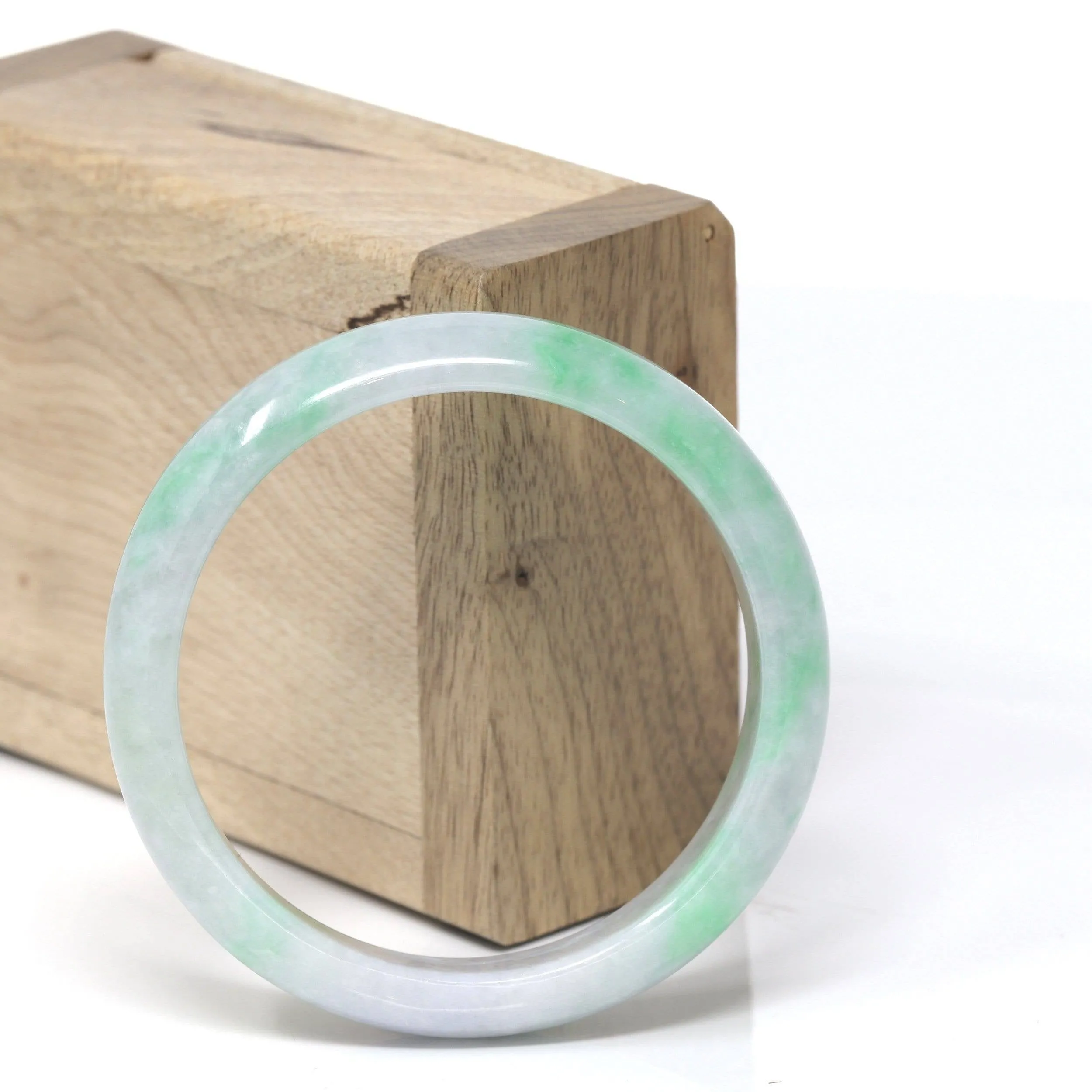 Baikalla™ "Classic Bangle" Genuine Burmese High Quality Jadeite Jade Bangle Bracelet (53.1mm)#142