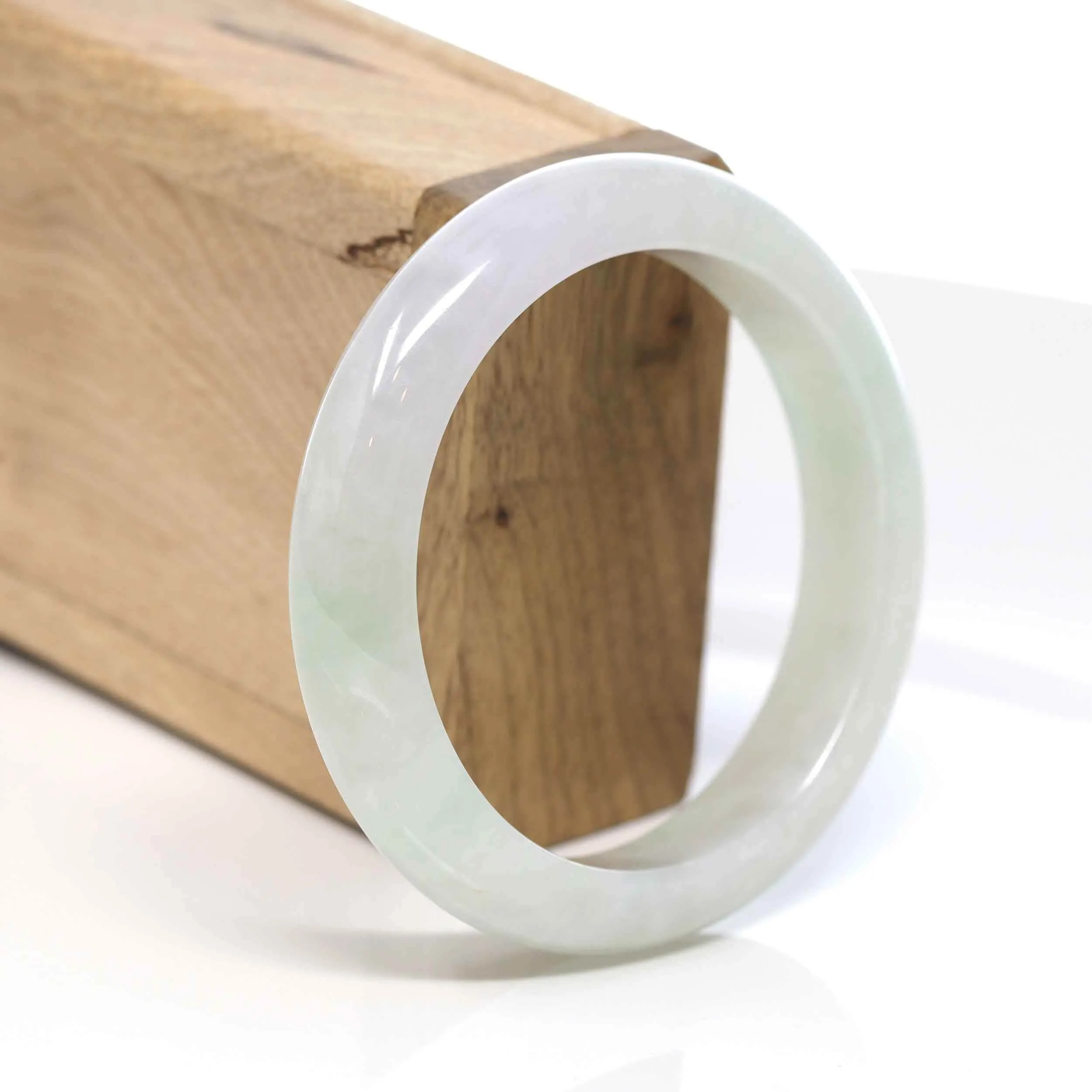 Baikalla "Classic Bangle" Whitish Lavender Natural Jadeite Jade Bangle (57.28mm) #575