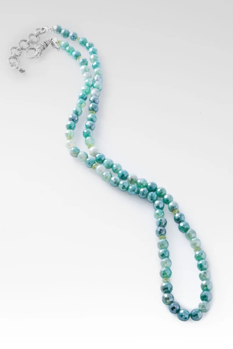 Beaded Celestial Green Agate Necklace™ in Watermark