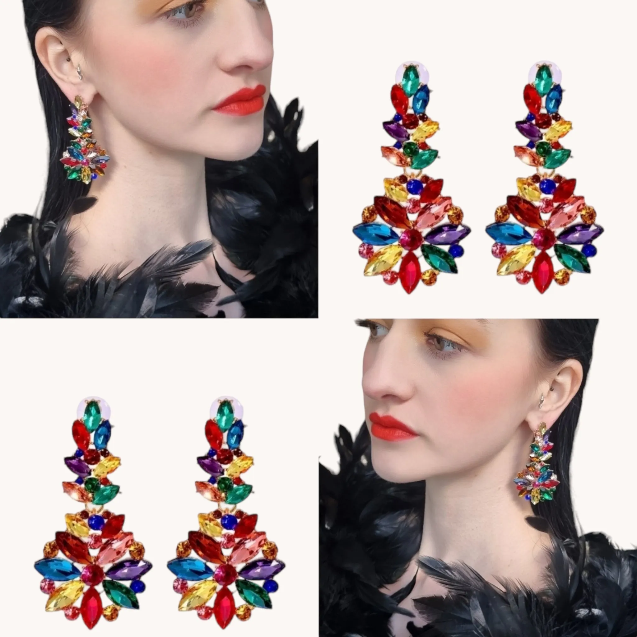 Beautiful Multi Jewel Chandelier earring