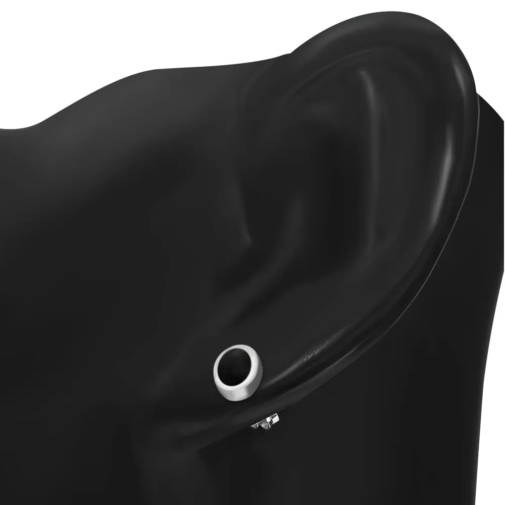 Black Onyx Oval Sterling Silver Stud Earrings