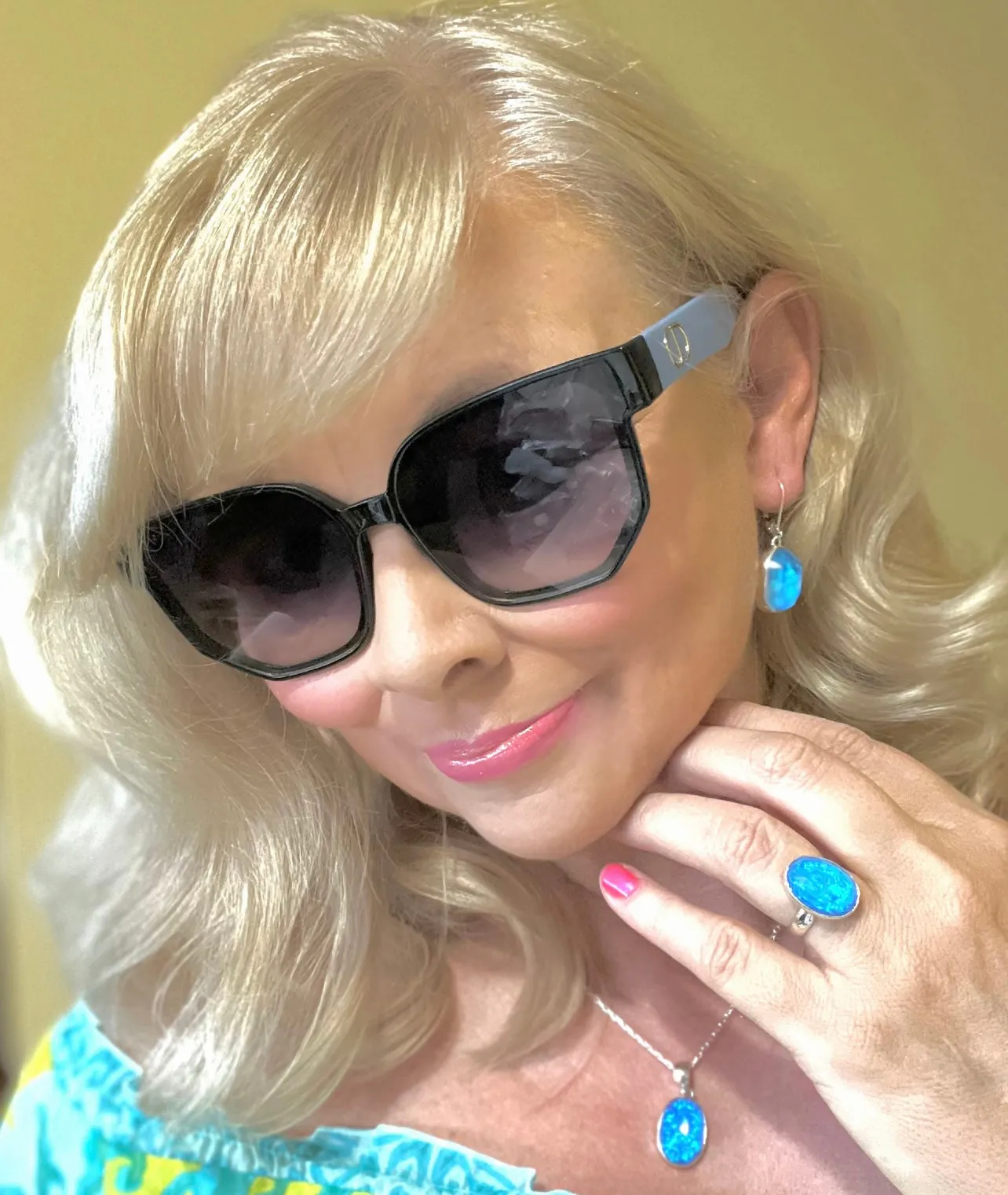 Blue Opalite Gemstone Drop earrings