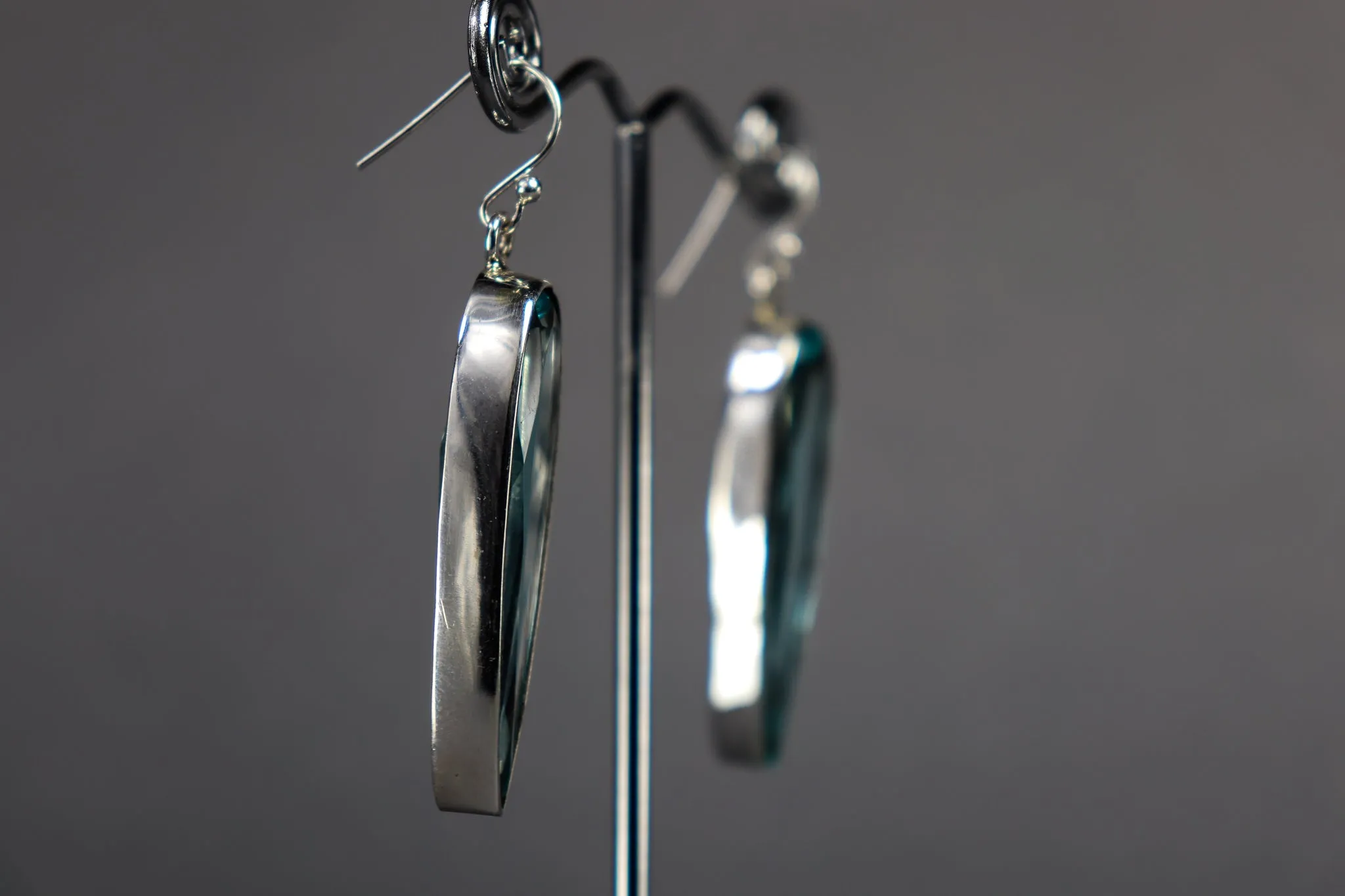 Blue Siberian Quartz Faceted Earrings