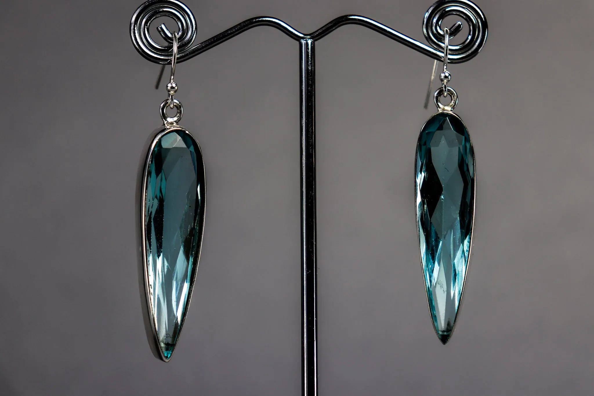 Blue Siberian Quartz Faceted Earrings