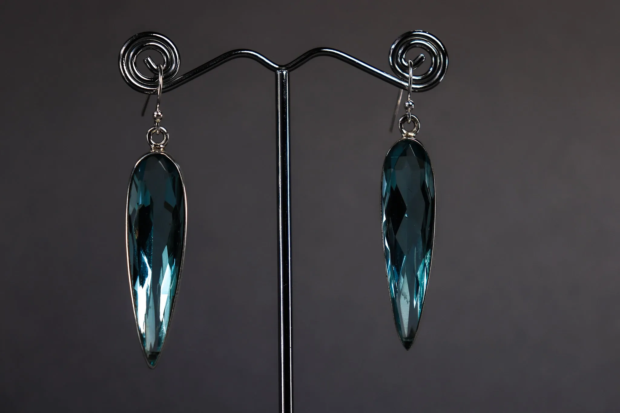 Blue Siberian Quartz Faceted Earrings