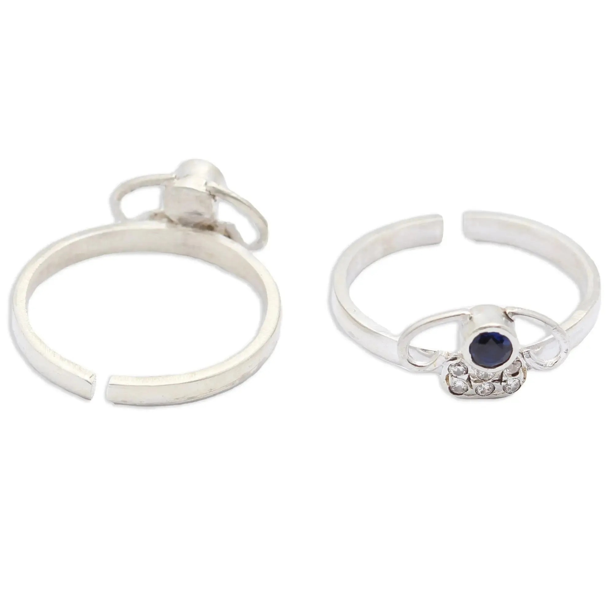 Blue Stone Toe Ring (Pair)