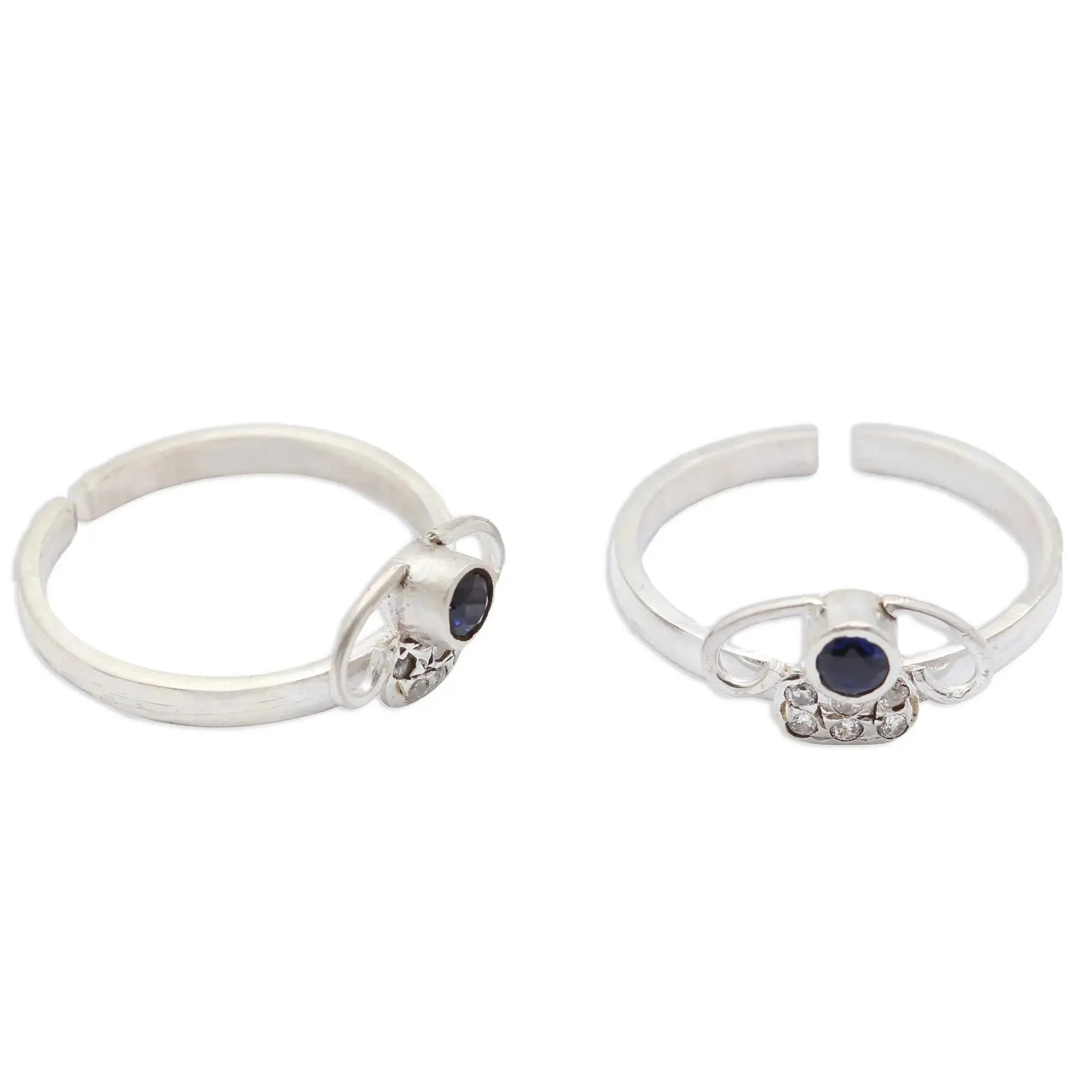 Blue Stone Toe Ring (Pair)