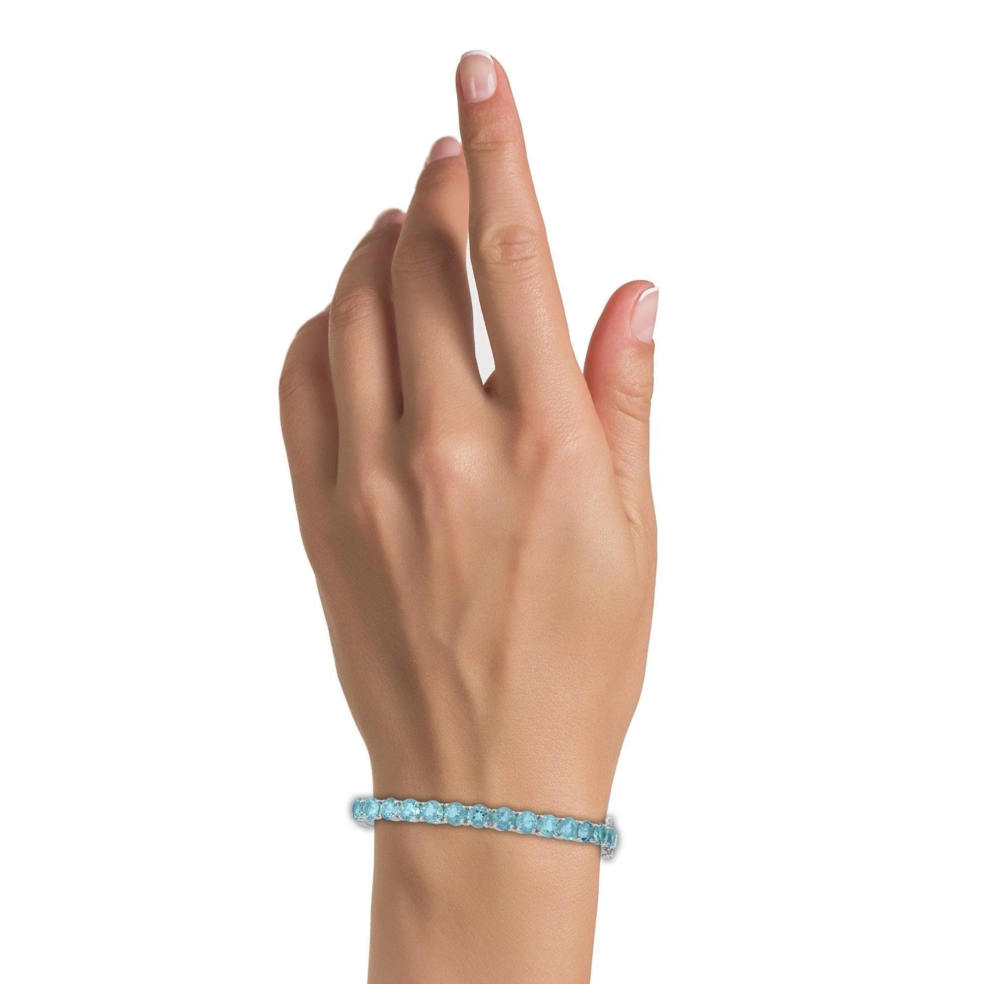 Blue Topaz Fashion Bangle in Sterling Silver