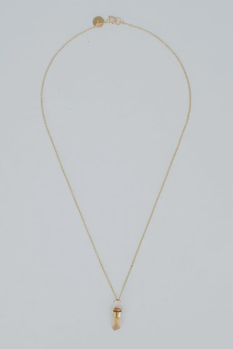 Bullet Charm Necklace -  Imperial Topaz 14k
