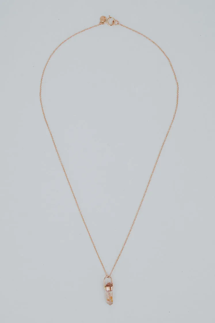 Bullet Charm Necklace -  Imperial Topaz 14k